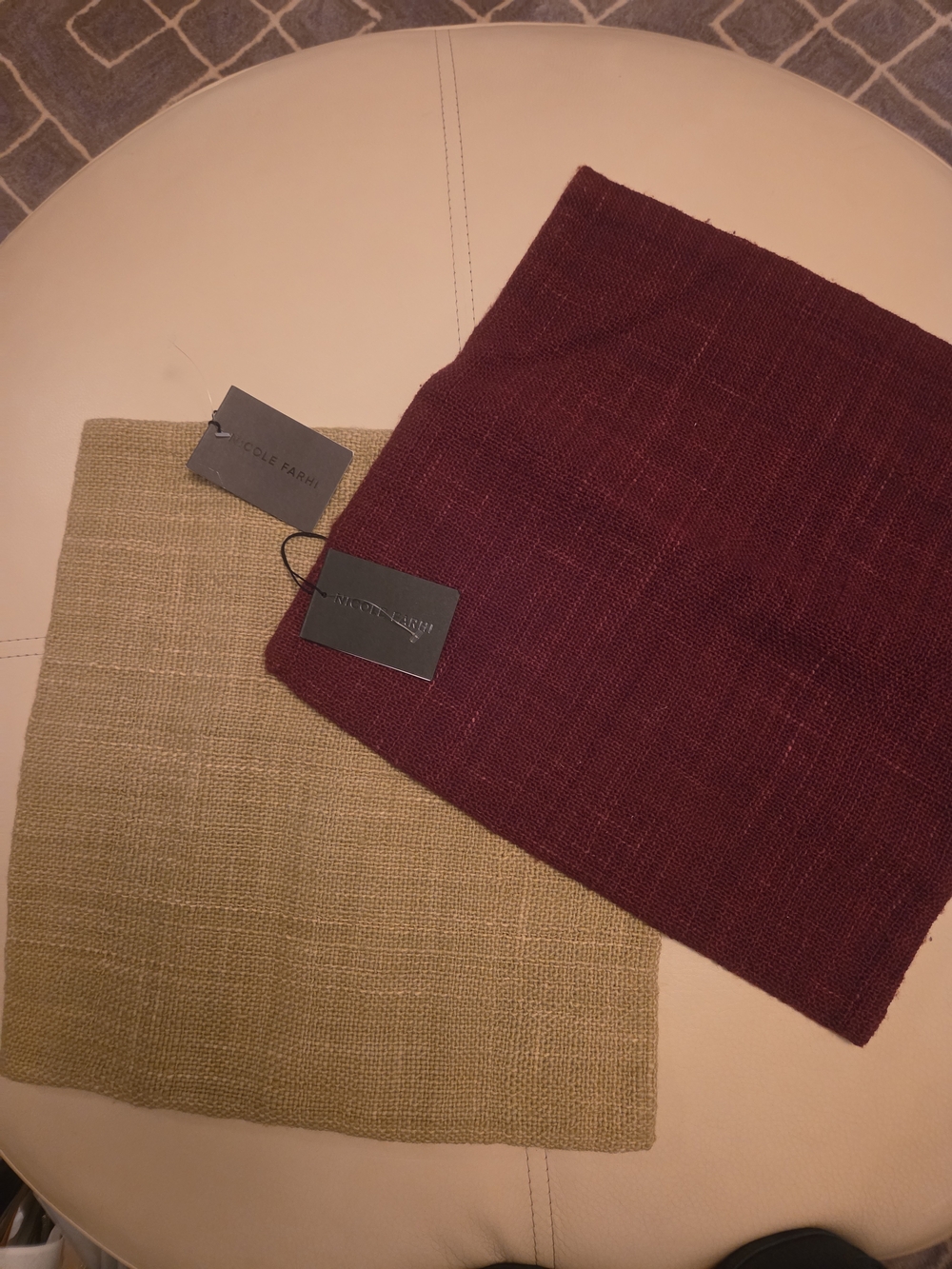 Nicole Farhi Everyday Spring Merino Wool Cushion Cover Wine And Sage 15" NWT